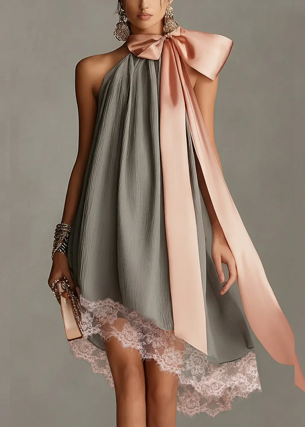 Calindra™ | Halter Neck Backless Mini Dress