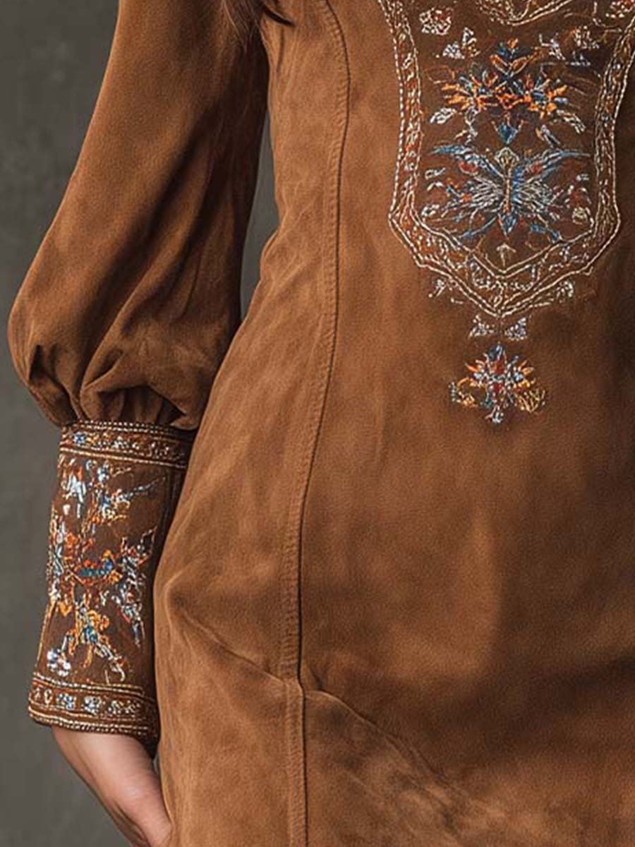 Urelia™ | Purple Embroidered Mini Dress