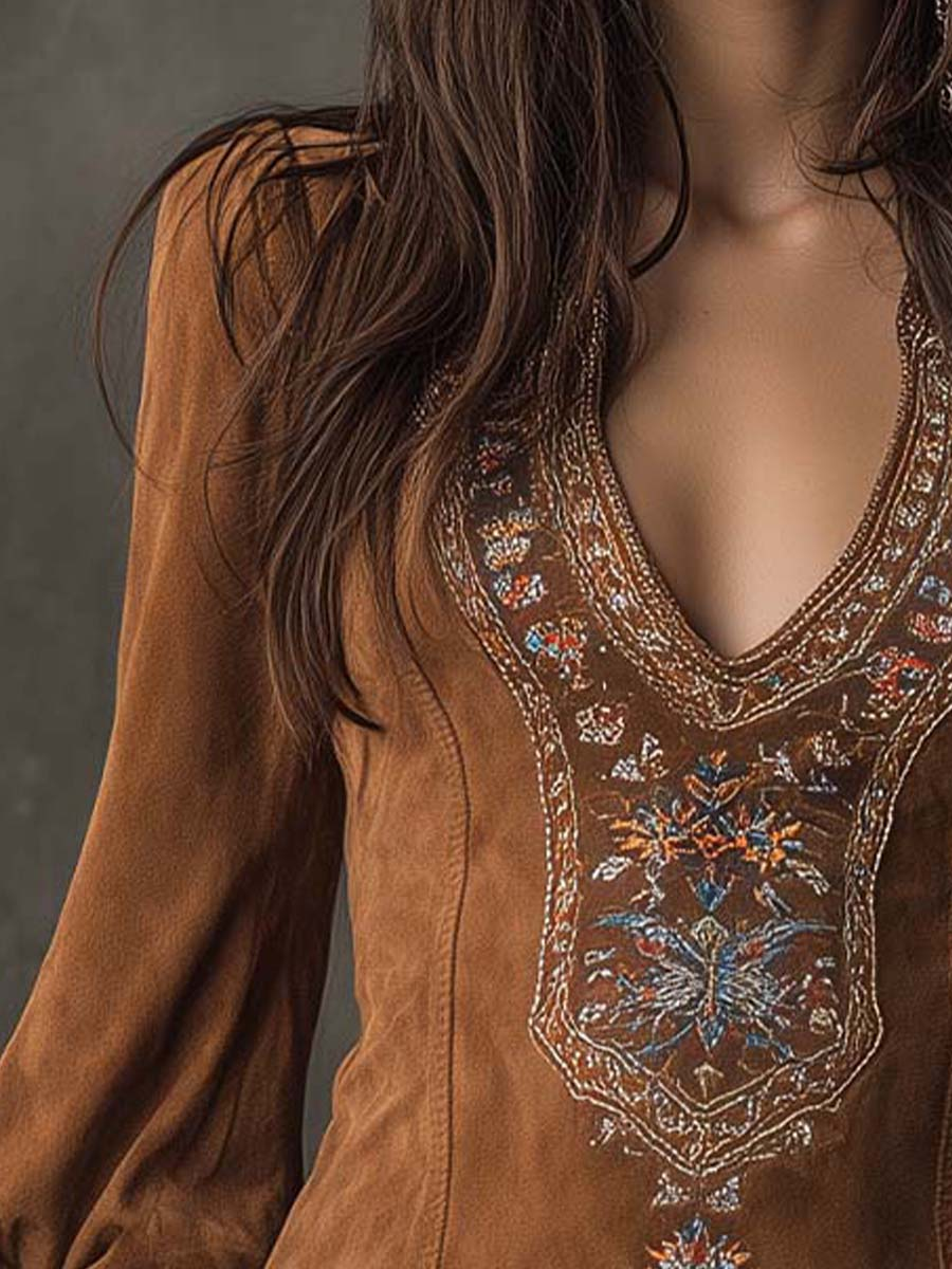 Urelia™ | Purple Embroidered Mini Dress