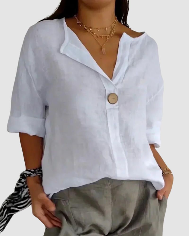 Ava™ | Classic Button-Down Collared Blouse