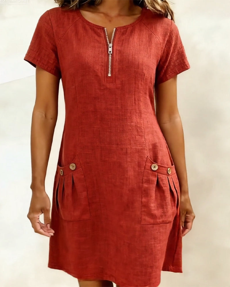 Nerisse™ | Zipper Pocket Casual Dress