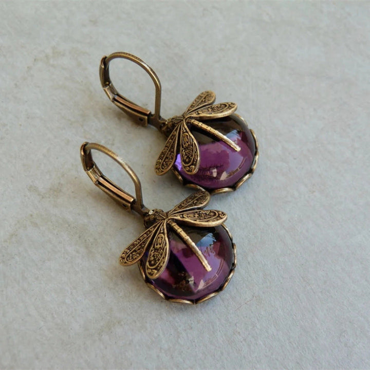 Elena™ | Elegant Spherical Dragonfly Earrings