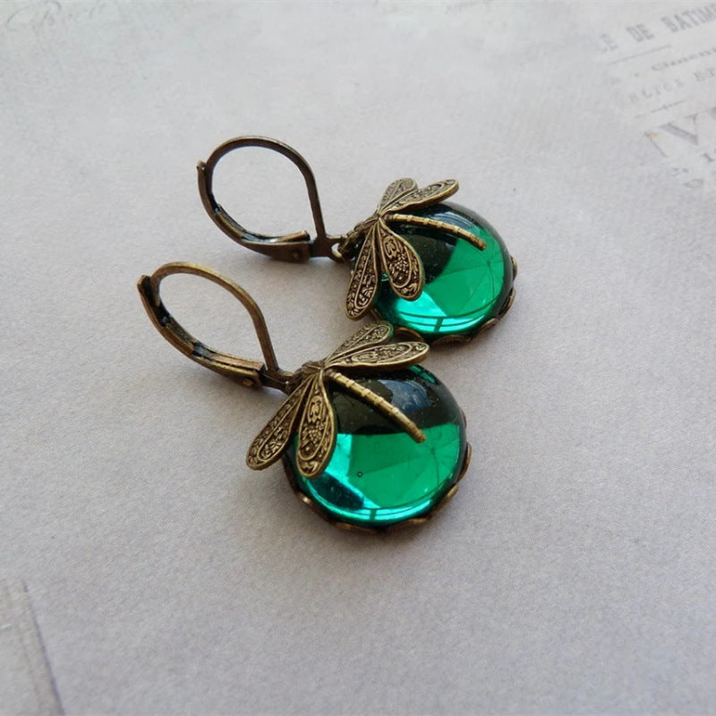 Elena™ | Elegant Spherical Dragonfly Earrings