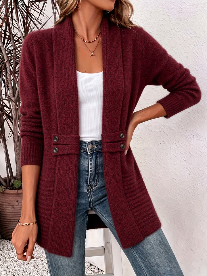 Vivian™ | Open Front Fitted Waist Cardigan
