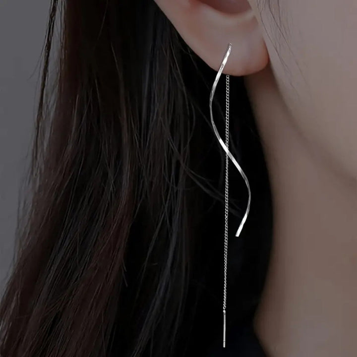 Amara™ | Wave Long Drop Earrings