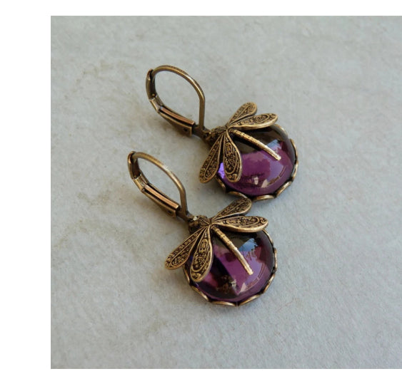 Elena™ | Elegant Spherical Dragonfly Earrings