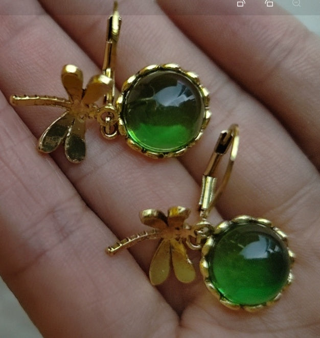 Elena™ | Elegant Spherical Dragonfly Earrings