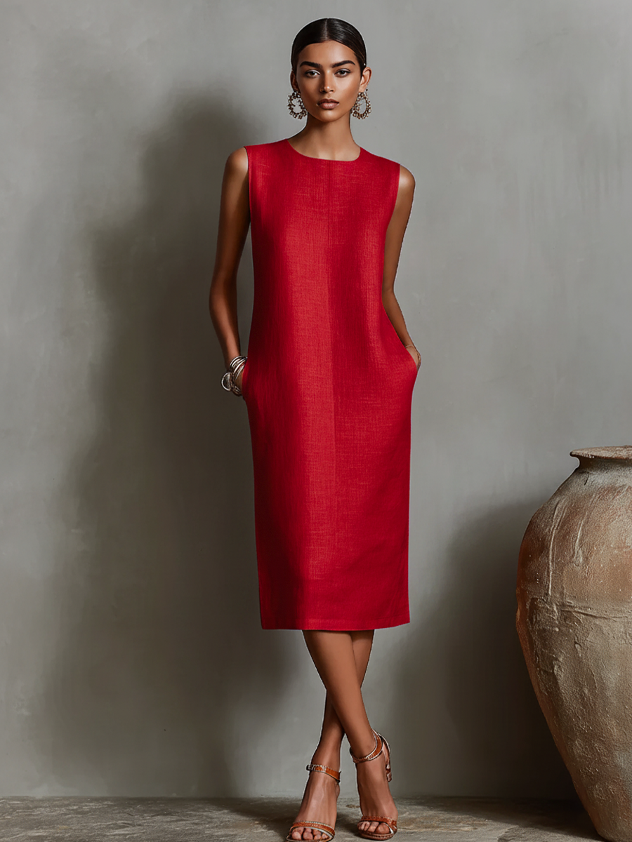 Madelyn™ | Sleeveless Midi Dress With Pockets