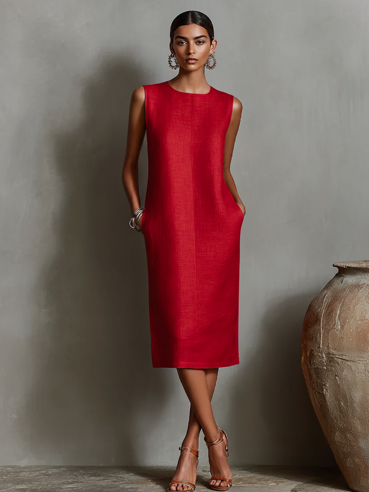 Madelyn™ | Sleeveless Midi Dress With Pockets