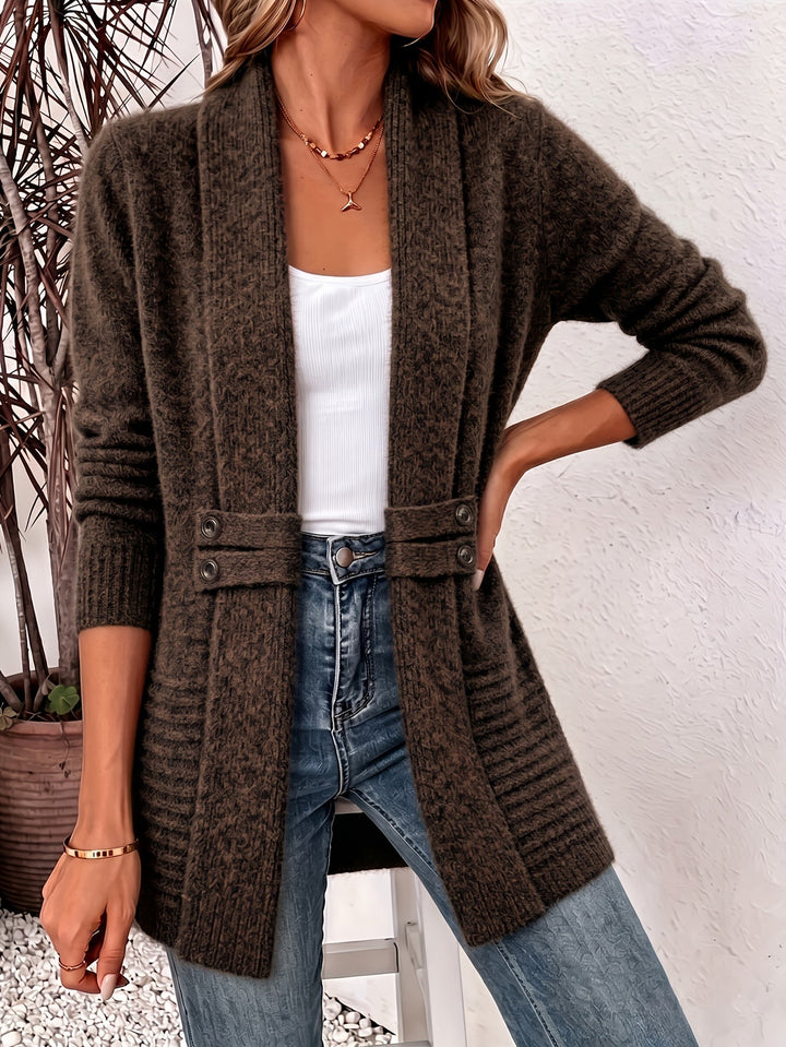 Vivian™ | Open Front Fitted Waist Cardigan