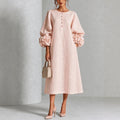 IVY™ | Floral Midi Dress with Rose-Cuff Sleeves