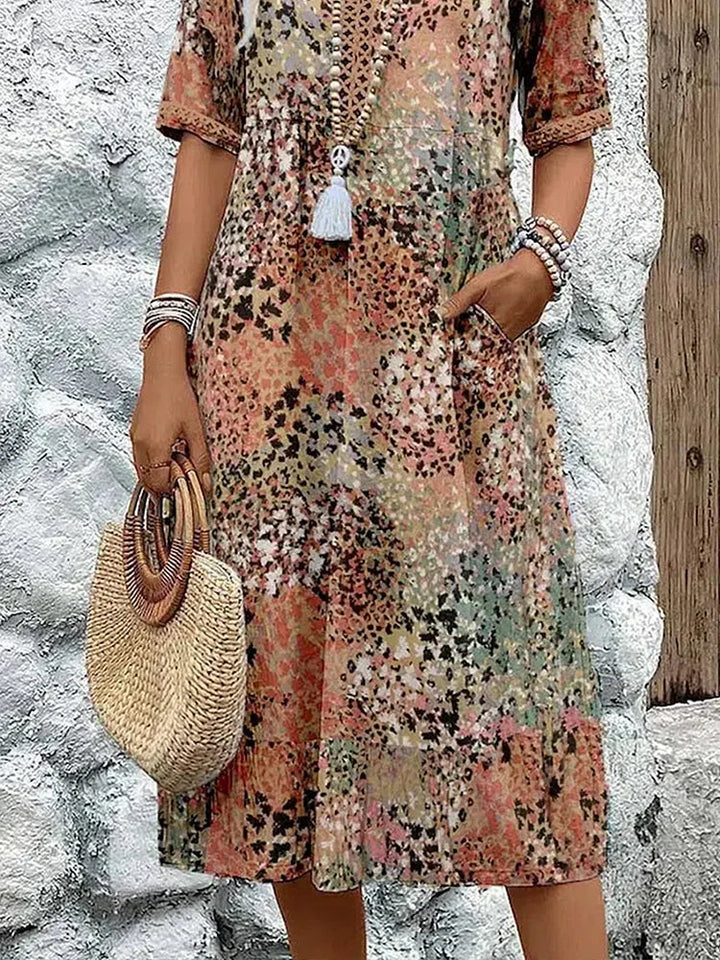 Caroline™ | Lightweight V-Neck Midi Dress