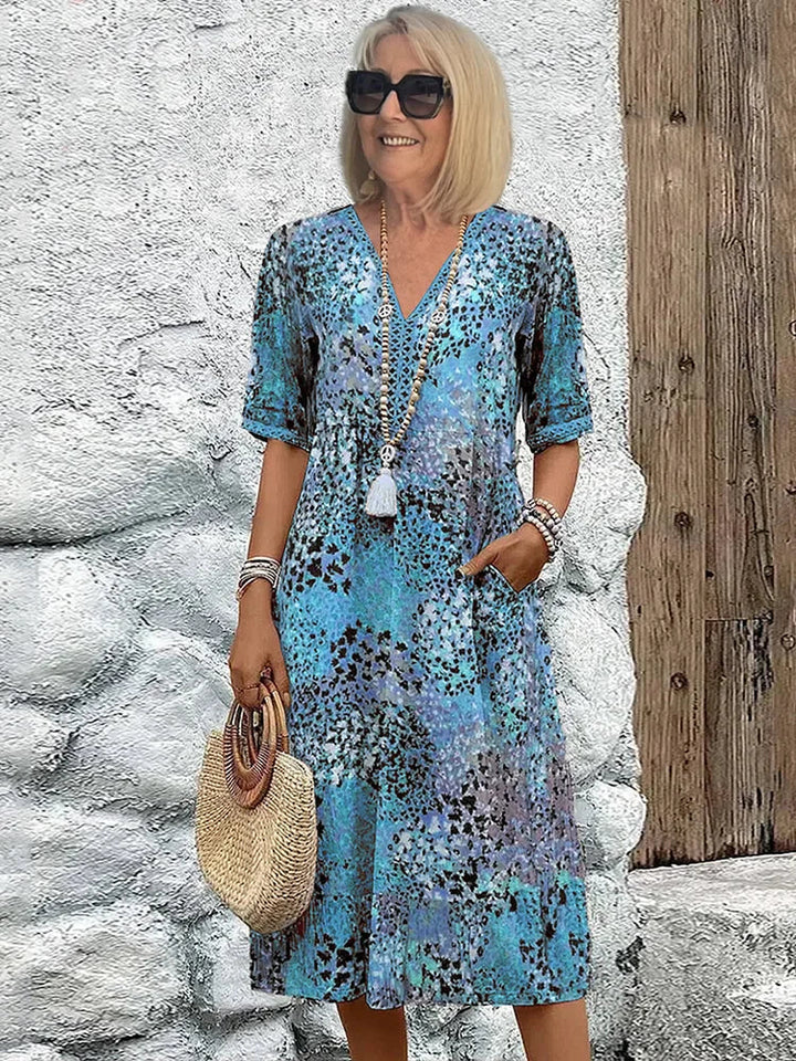 Caroline™ | Lightweight V-Neck Midi Dress