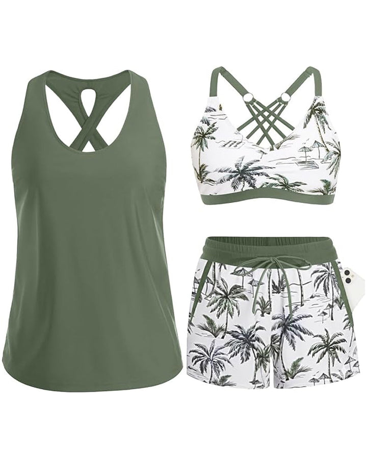 Wynter™ | 3-Piece Raglan Bikini Set With Cover-Up