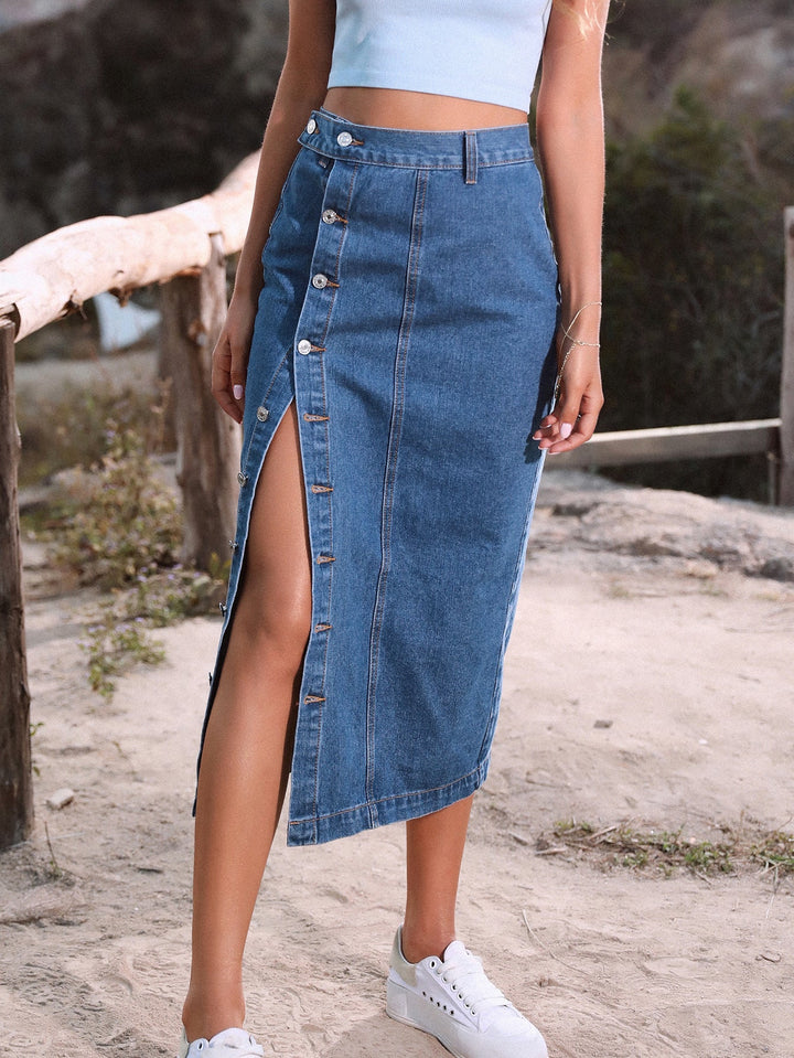 Berkley™ | Button Front Slit Skirt
