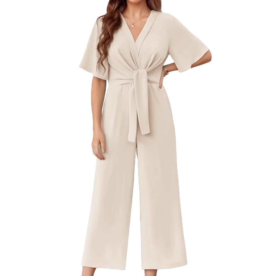 Katherine™ | Tie Front Wide Leg Jumpsuit