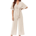 Katherine™ | Tie Front Wide Leg Jumpsuit