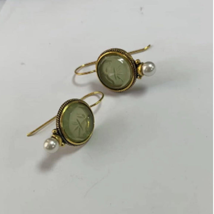 Aisha™ | Vintage Round Stone Earrings