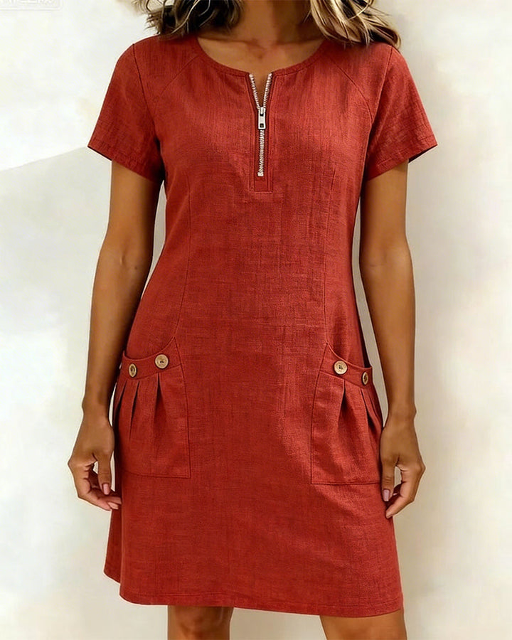 Naomi™ | Zip Pocket Casual Dress