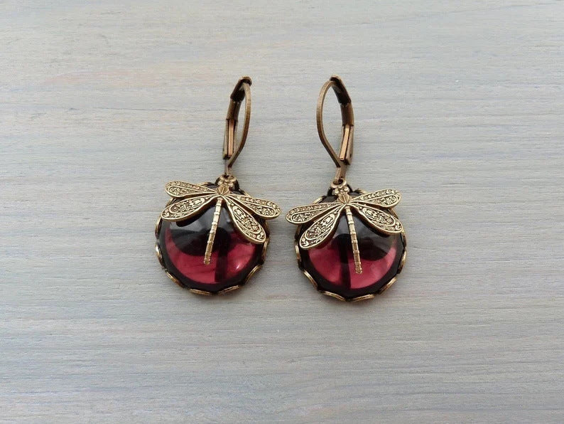 Elena™ | Elegant Spherical Dragonfly Earrings