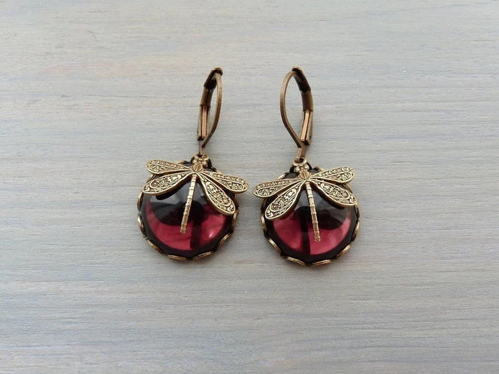 Elena™ | Elegant Spherical Dragonfly Earrings