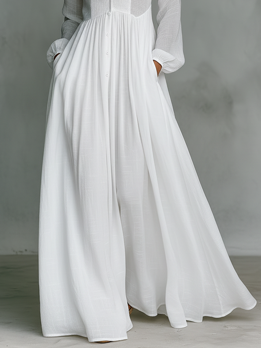 Nerina™ | Flowing Button-Front Maxi Dress