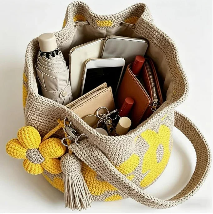 Lia - Handmade Crochet Floral Tote Bag