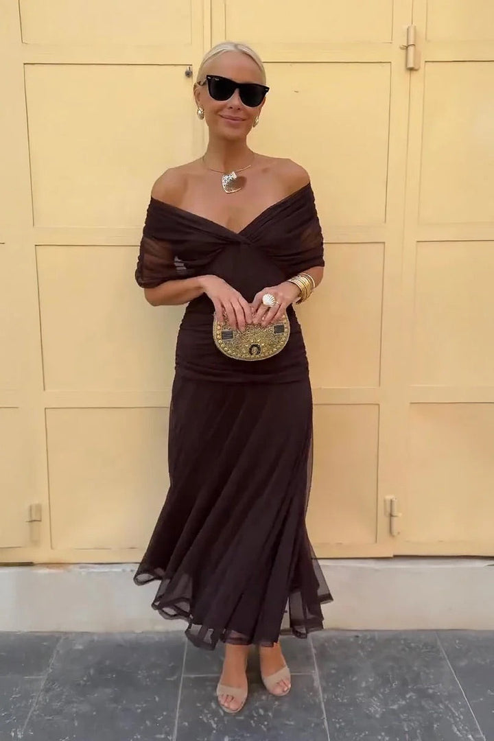 Lily™ | Elegant Off Shoulder Maxi Dress