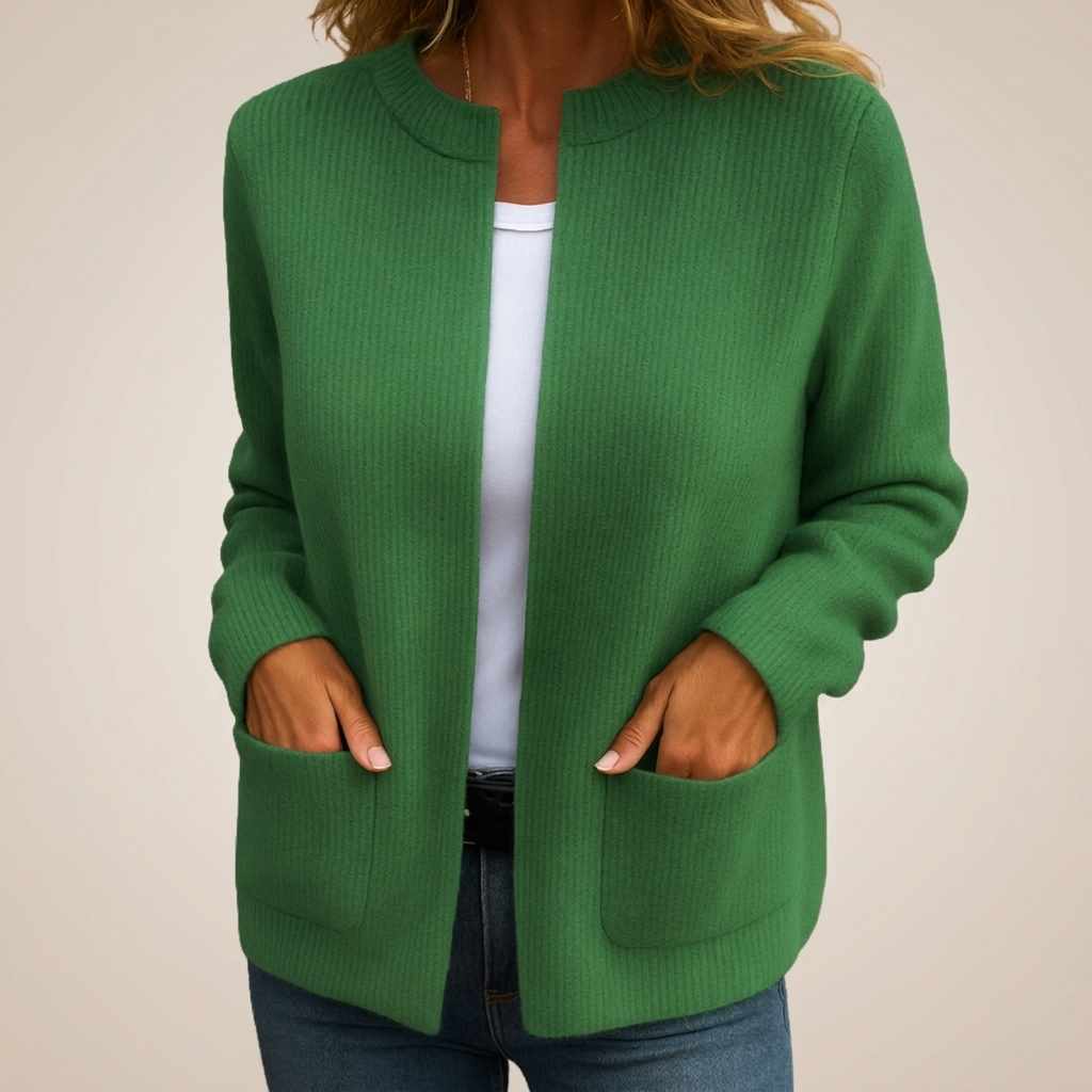 Kinsley™ | Open Front Longline Ribbed Knit Cardigan