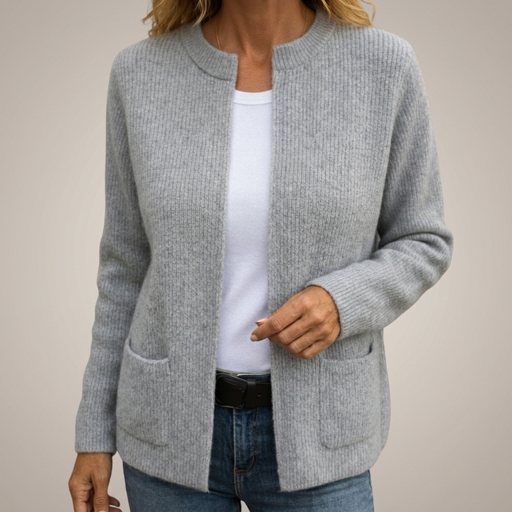 Kinsley™ | Open Front Longline Ribbed Knit Cardigan