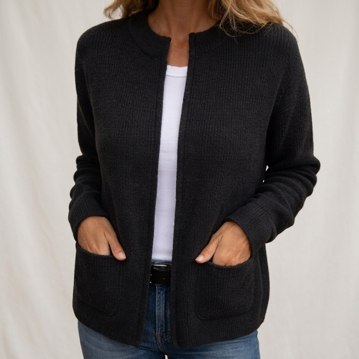 Kinsley™ | Open Front Longline Ribbed Knit Cardigan