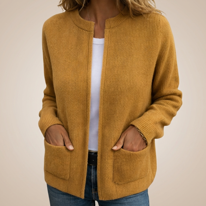 Kinsley™ | Open Front Longline Ribbed Knit Cardigan