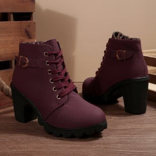 Valentina™ | Lace-Up Buckle Ankle Boots