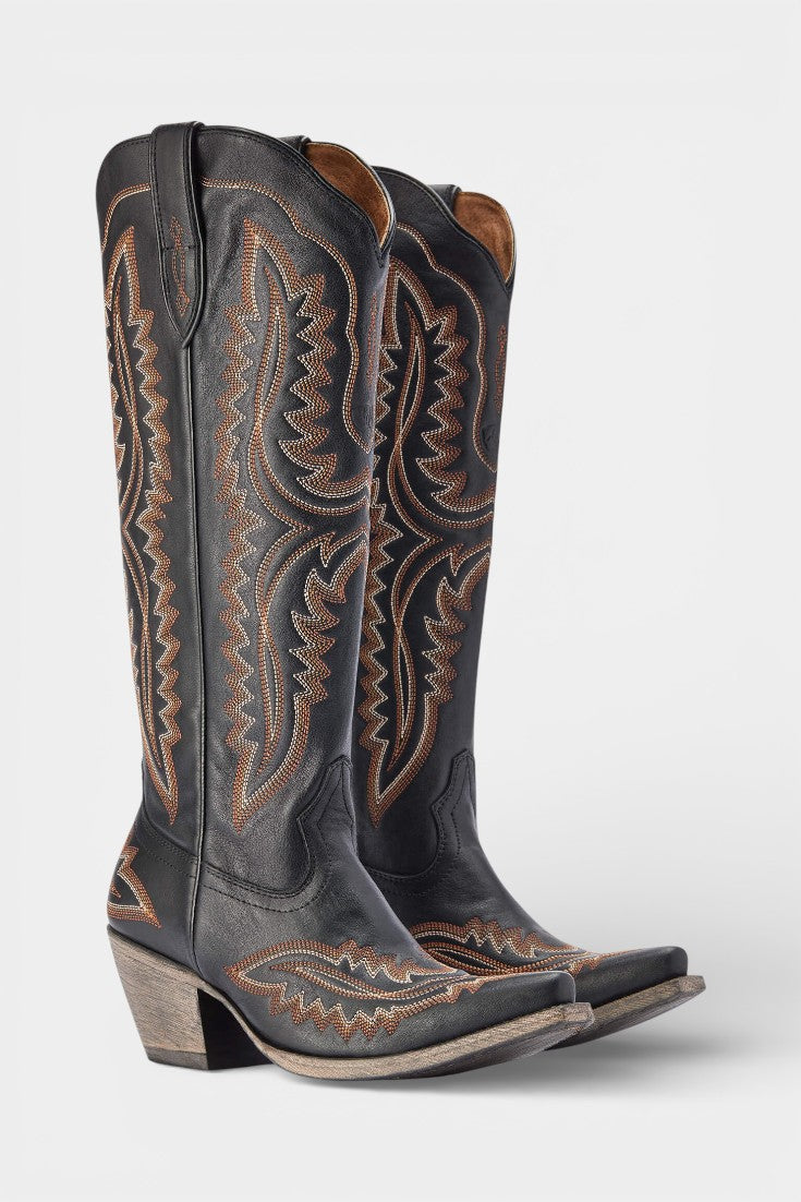 Kayla™ | Western Embroidered Pointed Toe Booties