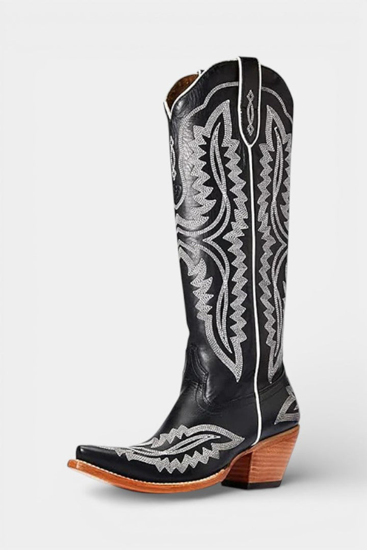 Kayla™ | Western Embroidered Pointed Toe Booties
