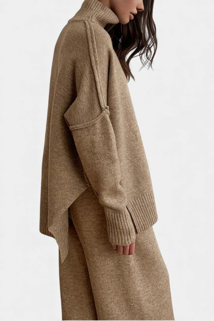 Alyson™ | Turtleneck Wide-Leg Two-Piece Knit Set