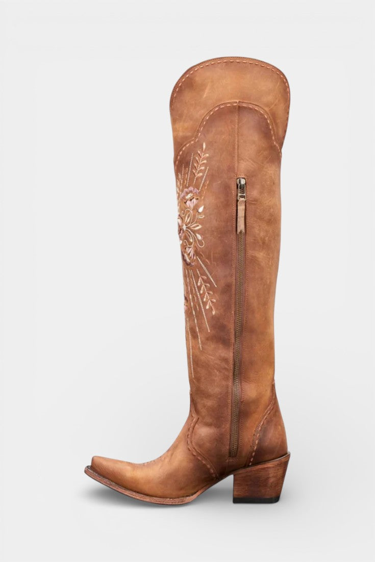 Eloise™ | Vintage Western Embroidered Lace-Up Boots