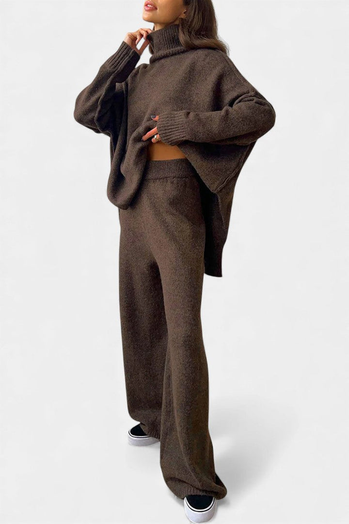 Alyson™ | Turtleneck Wide-Leg Two-Piece Knit Set