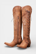 Eloise™ | Vintage Western Embroidered Lace-Up Boots