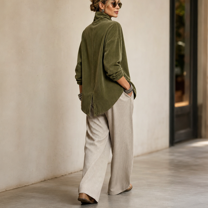Tina™ | Asymmetric Corduroy Top