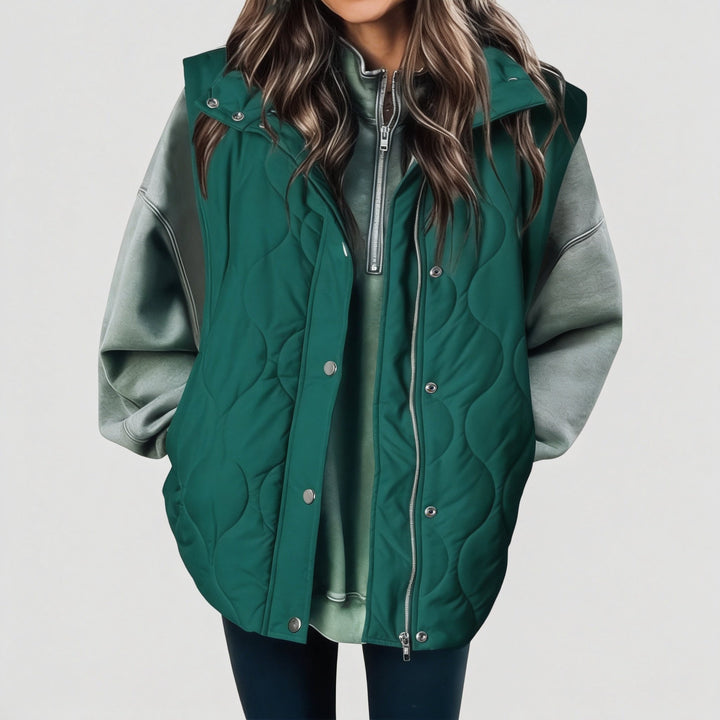 Autumn™ | Quilted Zip Up Snap Button Puffer Vest