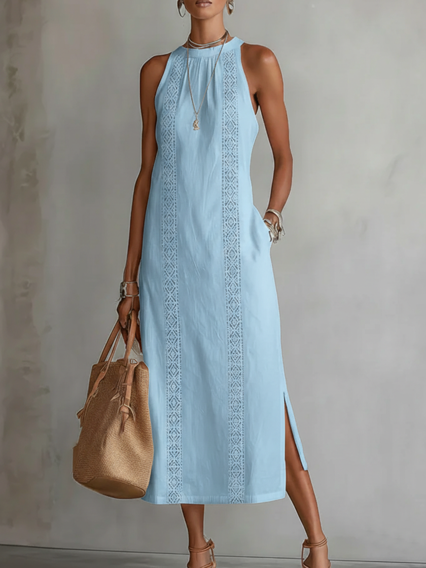 Cynthia™ | Mandarin Collar Midi Dress