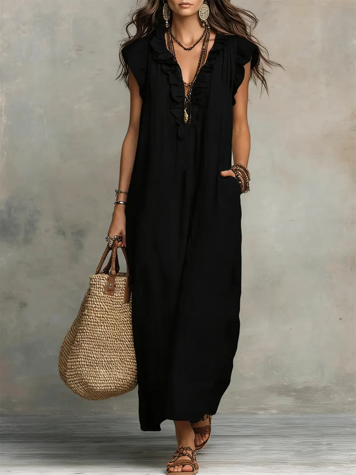 Angelina™ | Boho Ruffle Maxi Dress