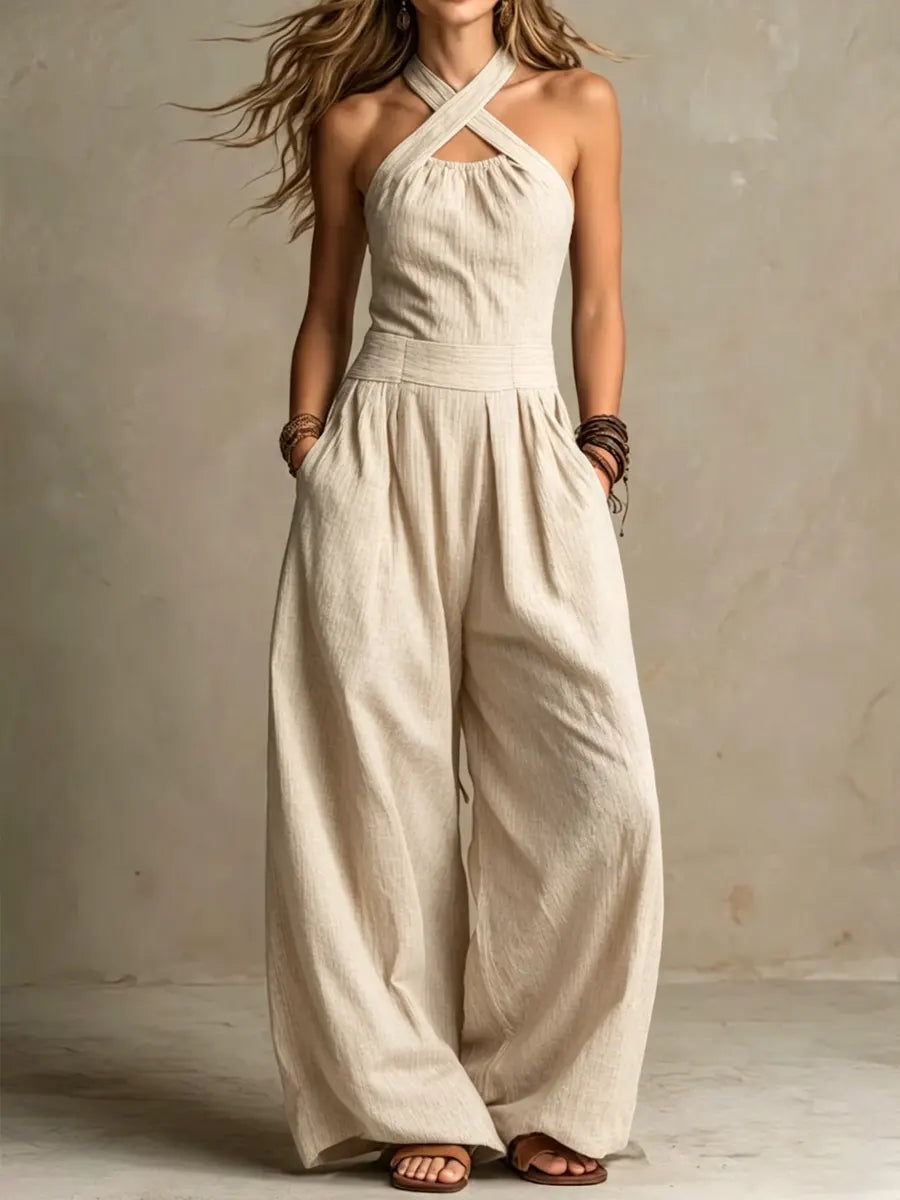 Adriana™ | Open-Back Wide-Leg Jumpsuit