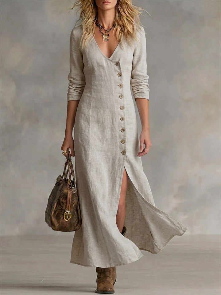 Vera™ | Button-Down A-Line Maxi Dress