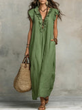 Sienna™ | Boho Ruffle Maxi Dress