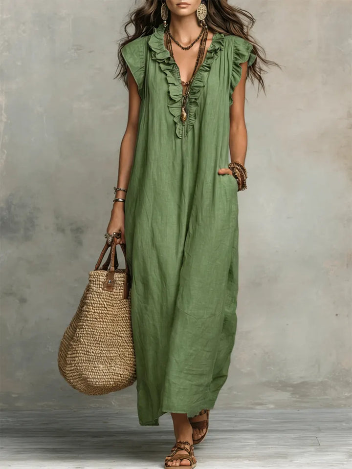 Angelina™ | Boho Ruffle Maxi Dress