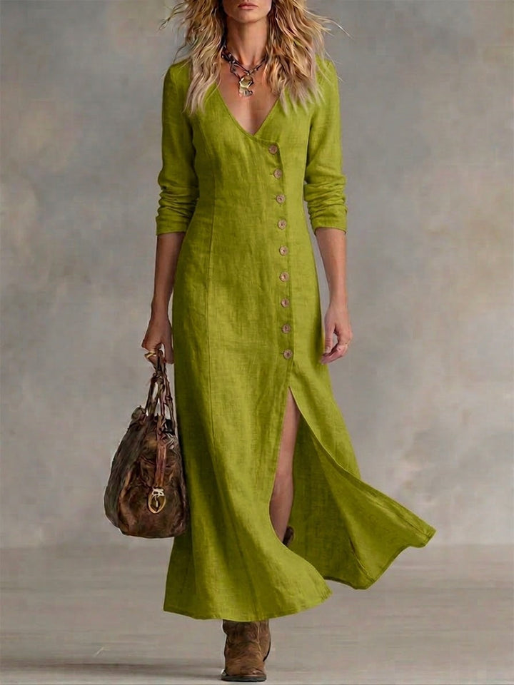 Vera™ | Button-Down A-Line Maxi Dress