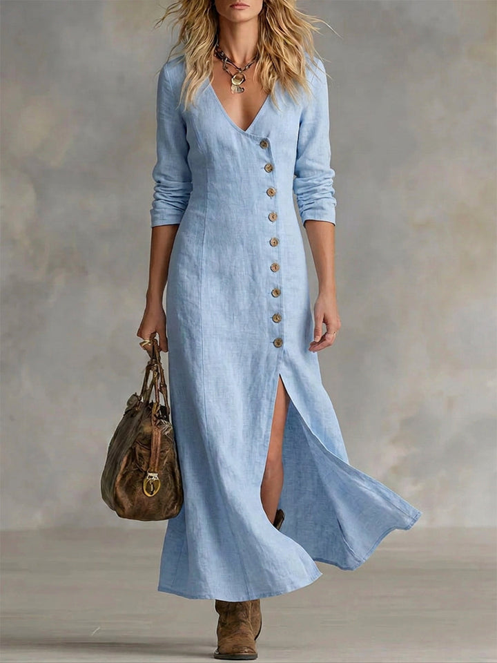 Vera™ | Button-Down A-Line Maxi Dress