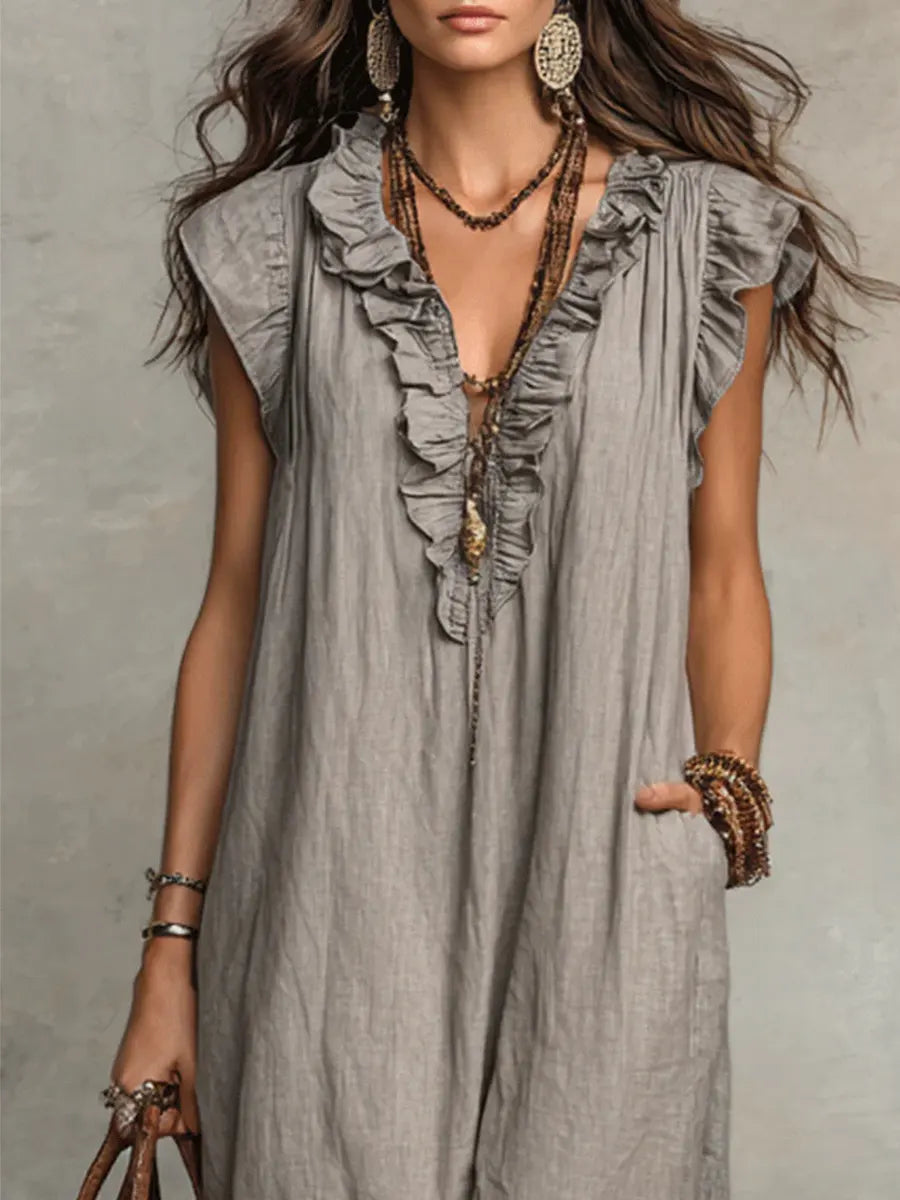 Sienna™ | Boho Ruffle Maxi Dress